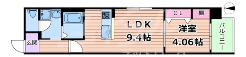 間取図 おおさか東線/城北公園通駅 徒歩5分 3階 1年未満