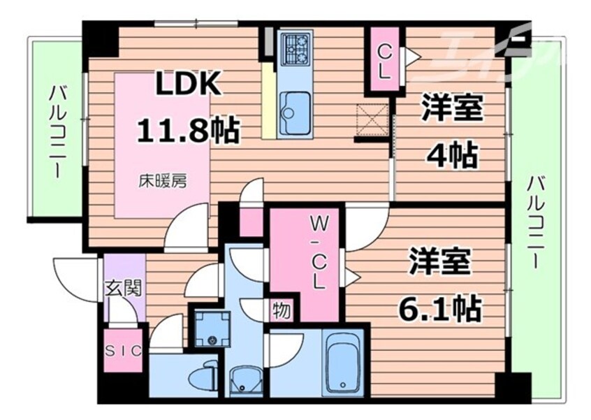 間取図 大阪環状線/天満駅 徒歩5分 9階 築4年