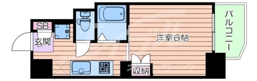 間取図 大阪メトロ谷町線/中崎町駅 徒歩7分 3階 築9年