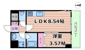 間取図 京阪本線・鴨東線/京橋駅 徒歩1分 8階 建築中