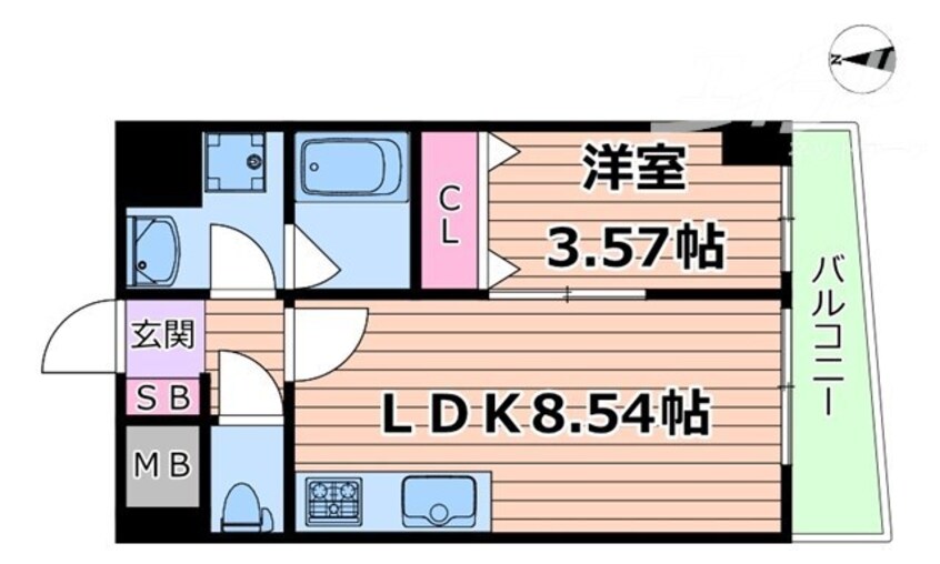 間取図 京阪本線・鴨東線/京橋駅 徒歩1分 9階 建築中