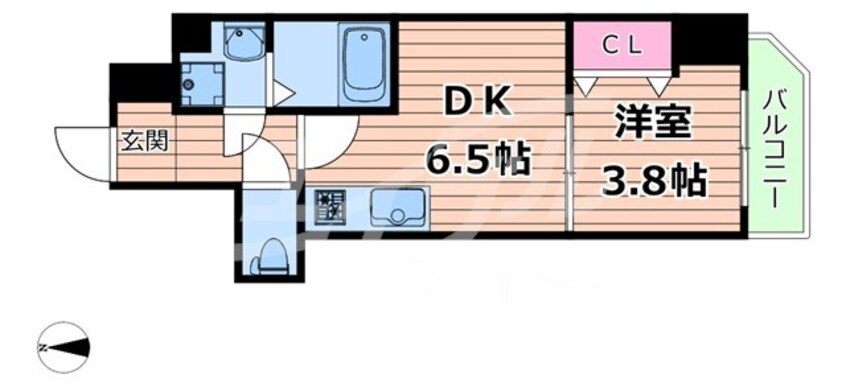 間取図 学研都市線<片町線>・JR東西線/放出駅 徒歩11分 11階 築1年