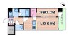 コンフォリア・リヴ京橋 1LDKの間取り