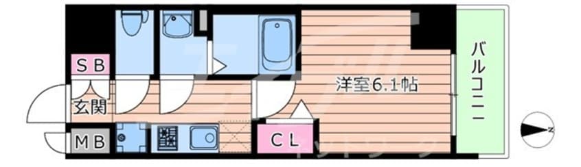 間取図 大阪メトロ谷町線/天満橋駅 徒歩7分 6階 築3年