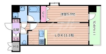 間取図 大阪メトロ谷町線/中崎町駅 徒歩5分 4階 築2年