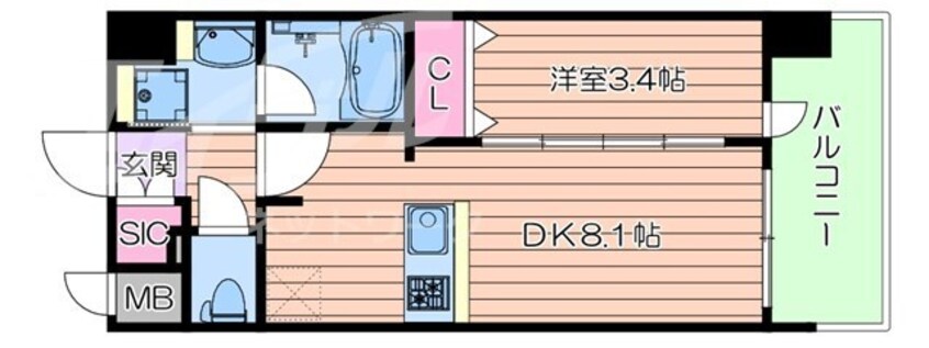 間取図 大阪メトロ谷町線/中崎町駅 徒歩6分 2階 築4年