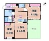 おおさか東線/城北公園通駅 徒歩7分 1階 建築中 2LDKの間取り
