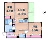 おおさか東線/城北公園通駅 徒歩7分 2階 建築中 2LDKの間取り