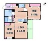 おおさか東線/城北公園通駅 徒歩7分 3階 建築中 2LDKの間取り