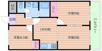 間取図 阪急神戸線/中津駅 徒歩10分 7階 築38年