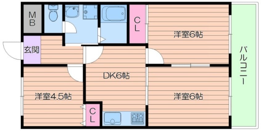 間取図 阪急神戸線/中津駅 徒歩10分 7階 築38年