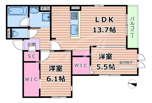 間取り図 大阪メトロ谷町線/千林大宮駅 徒歩12分 2階 1年未満