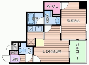 間取図 大阪メトロ谷町線/中崎町駅 徒歩1分 4階 築21年