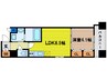 福島プライマリーワン 1LDKの間取り
