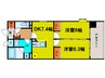 アルグラッド野田駅前 2DKの間取り