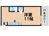 フラッグス肥後橋 1Rの間取り