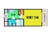アクロス福島アーバンヒルズ 1Kの間取り