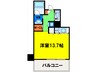 ザ・タワー大阪レジデンス 1Rの間取り