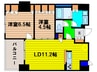アーデンタワー福島ウエスト 2LDKの間取り