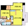 ブラービ南堀江 2LDKの間取り