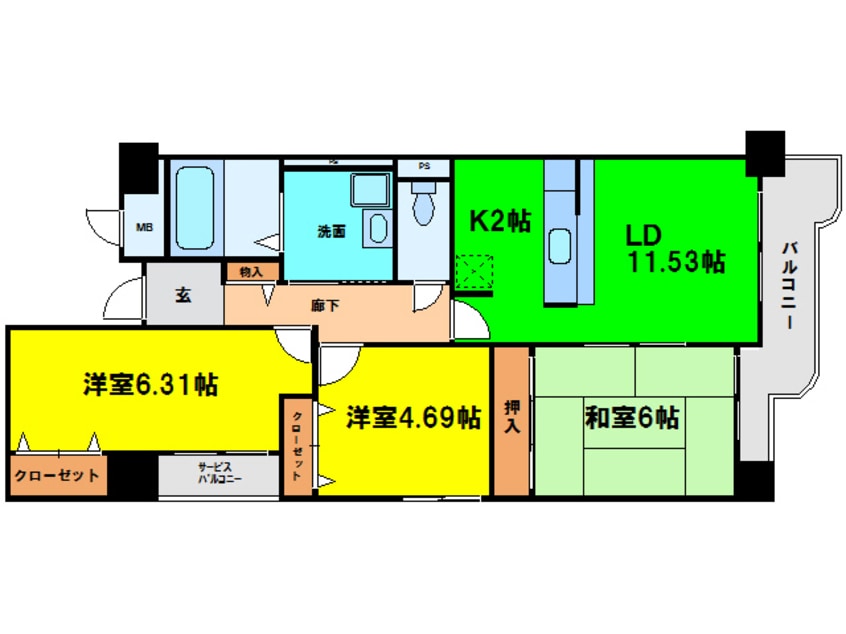 間取図 ファミーユ西梅田