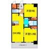 エステムﾌﾟﾗｻﾞ梅田 2DKの間取り