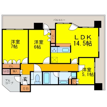 間取図 クレヴィア大阪福島