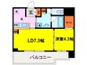 アーバネックス本町 1LDKの間取り