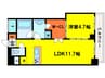 アーバネックス本町 1LDKの間取り