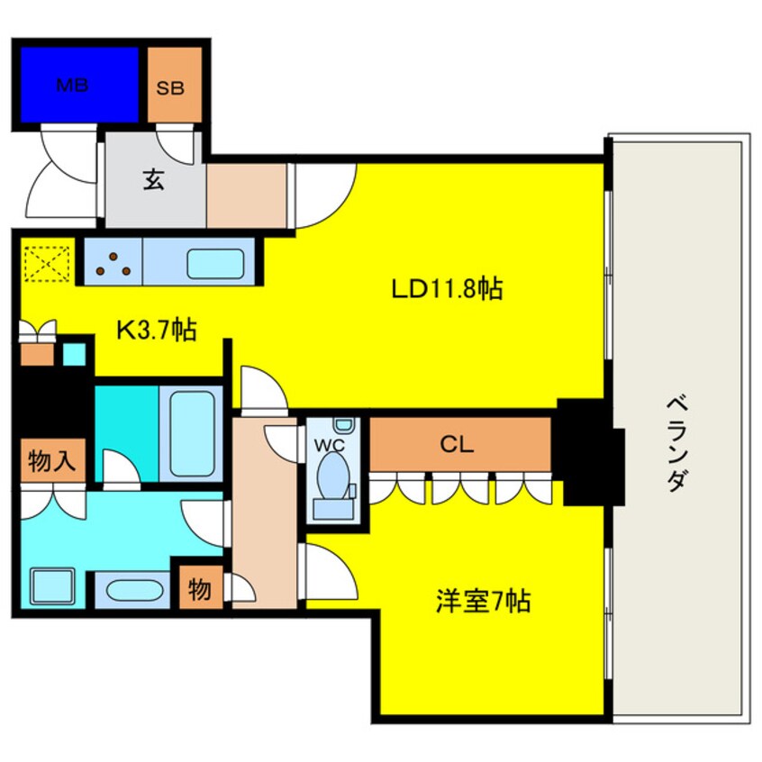 間取図 プレミストタワー大阪新町ローレルコート