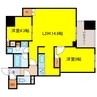 ローレルタワー御堂筋本町 2LDKの間取り