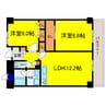 レジディア西天満 2LDKの間取り