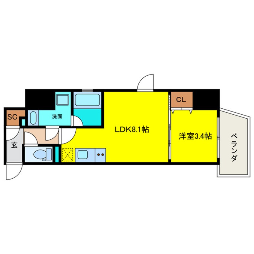 間取図 シーズンフラッツ阿波座