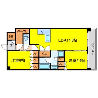 間取図 学研都市線<片町線>・JR東西線/海老江駅 徒歩7分 3階 築6年