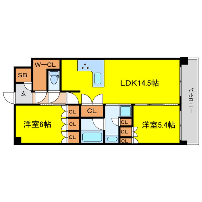 間取図 学研都市線<片町線>・JR東西線/海老江駅 徒歩7分 3階 築6年