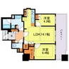 プラウドタワー梅田豊崎 2LDKの間取り