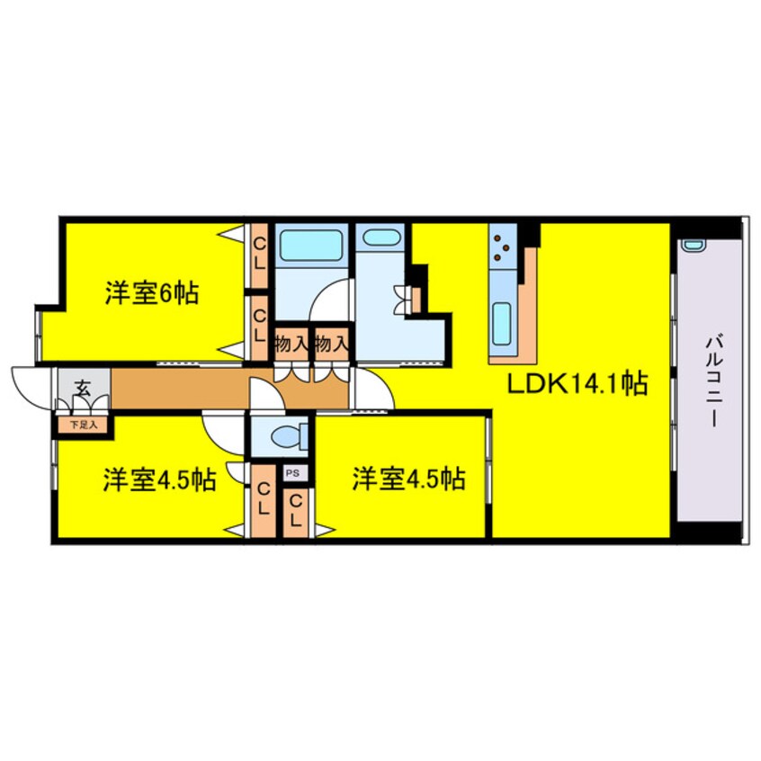 間取図 プレサンスグラン福島