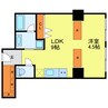 ラクメンビル 1LDKの間取り