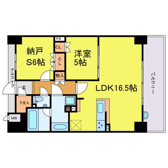 間取図 クレヴィア大阪同心ウエスト