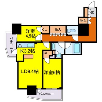 間取図 ローレルタワー堺筋本町