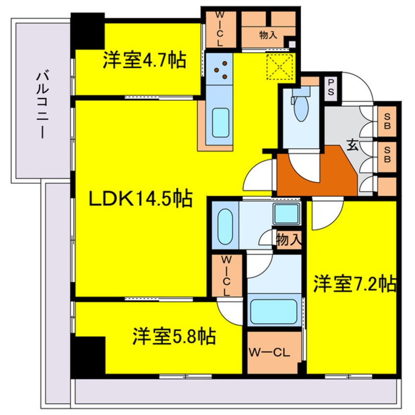 間取図 シエリアタワー大阪福島