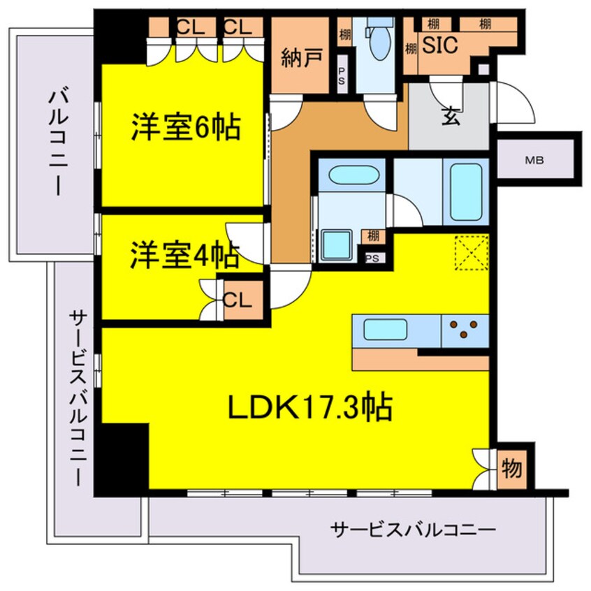 間取図 シエリアタワー大阪福島