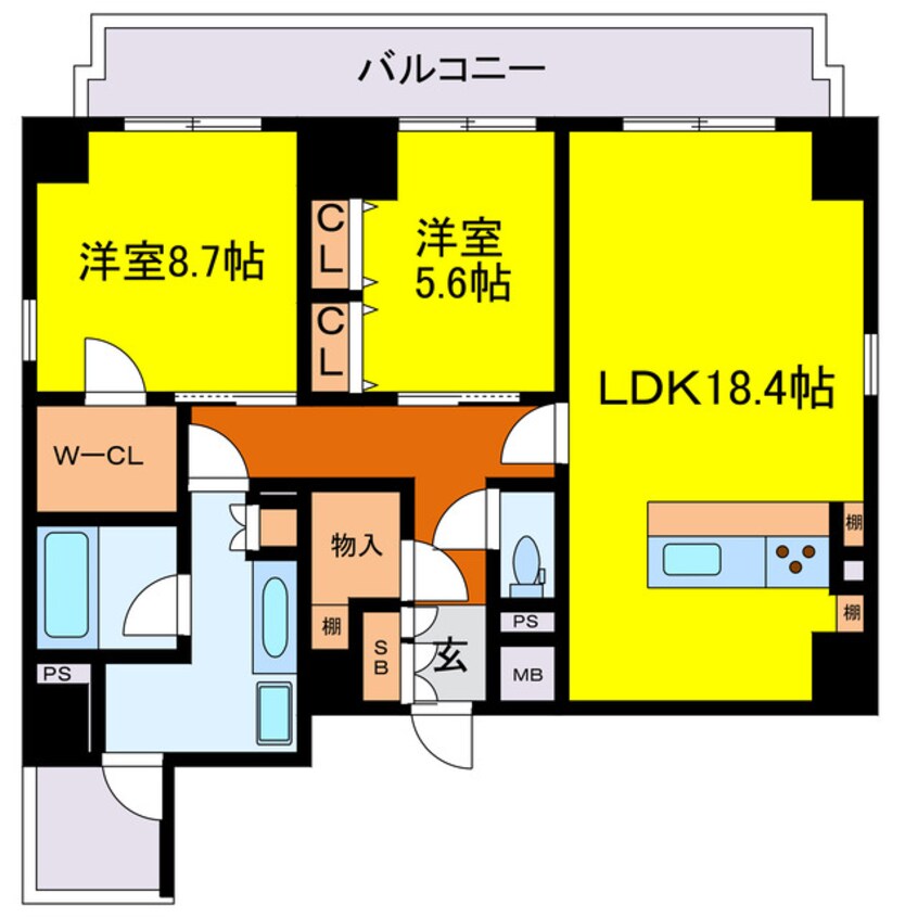 間取図 グランデュール肥後橋