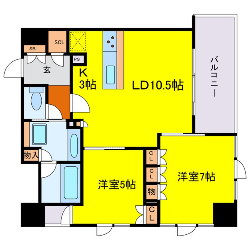 間取図 ブランズタワー谷町四丁目