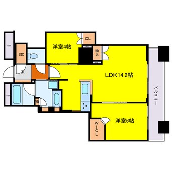 間取図 ブランズタワー大阪本町