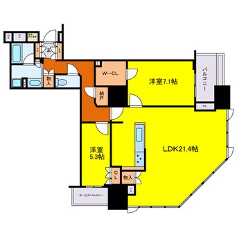 間取図 ブランズタワー大阪本町