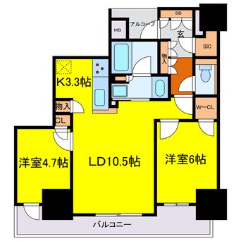 間取図 ザ・ファインタワー大阪肥後橋