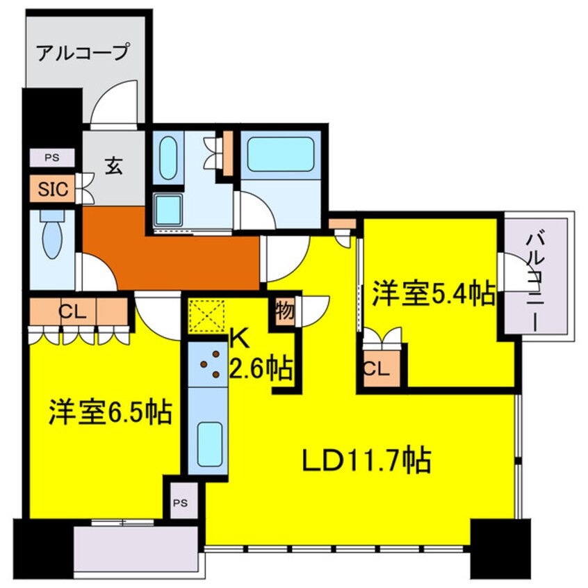 間取図 ザ・ファインタワー大阪肥後橋