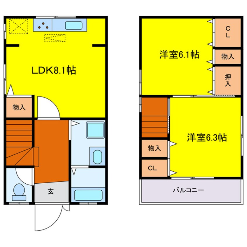 間取図 西淀川区野里2丁目貸家