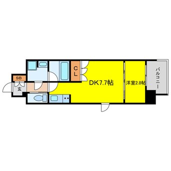 間取図 ソルレヴェンテ北堀江Q